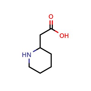 Chemical structure of 2-Piperidylacetic Acid , CAS 19832-04-3, AChemBlock U138401