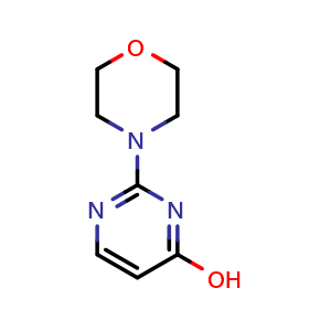 Chemical structure of 2-Morpholinopyrimidin-4-ol , CAS 19810-79-8, AChemBlock U138404