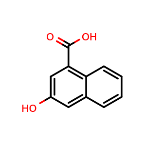 Chemical structure of 3-hydroxynaphthalene-1-carboxylic acid , CAS 19700-42-6, AChemBlock U138420