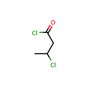 Chemical structure of 3-Chlorobutanoyl Chloride , CAS 1951-11-7, AChemBlock U138448
