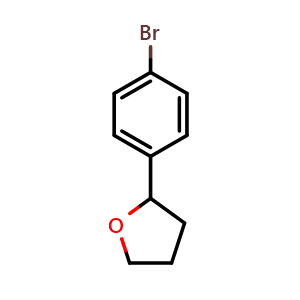 Chemical structure of 2-(4-Bromophenyl)tetrahydrofuran , CAS 194725-15-0, AChemBlock U138455