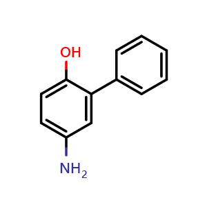 Chemical structure of 4-Amino-2-phenylphenol , CAS 19434-42-5, AChemBlock U138458