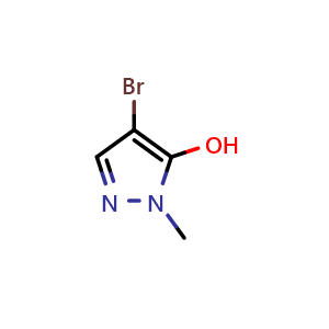 Chemical structure of 4-bromo-2-methyl-pyrazol-3-ol , CAS 1935996-83-0, AChemBlock U138462
