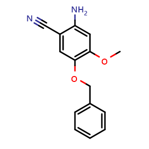 Chemical structure of 2-Amino-5-(benzyloxy)-4-methoxybenzonitrile , CAS 192869-57-1, AChemBlock U138472