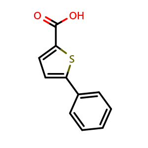Chemical structure of 5-Phenylthiophene-2-carboxylic acid , CAS 19163-24-7, AChemBlock U138480