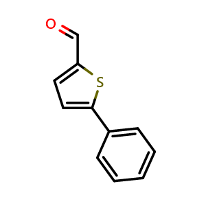 Chemical structure of 5-Phenylthiophene-2-carbaldehyde , CAS 19163-21-4, AChemBlock U138481