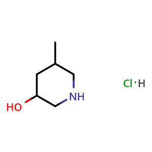 Chemical structure of 3-Hydroxy-5-methylpiperidine hydrochloride , CAS 1909308-45-7, AChemBlock U138488