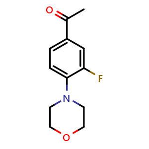 Chemical structure of 3'-Fluoro-4'-morpholinoacetophenone , CAS 189763-65-3, AChemBlock U138501