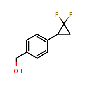 Chemical structure of 4-(2,2-Difluorocyclopropyl)benzyl Alcohol , CAS 1889921-53-2, AChemBlock U138515