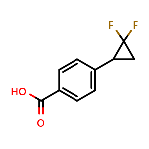 Chemical structure of 4-(2,2-Difluorocyclopropyl)benzoic acid , CAS 1889432-53-4, AChemBlock U138516