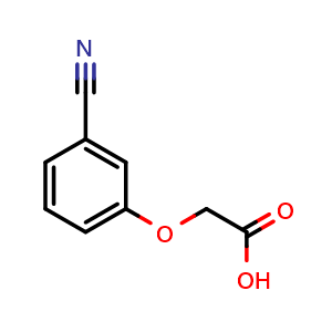 Chemical structure of (3-Cyanophenoxy)acetic acid , CAS 1879-58-9, AChemBlock U138532