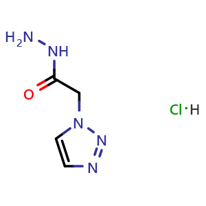 Chemical structure of 2-(1,2,3-Triazol-1-yl)acetohydrazide hydrochloride , CAS 1877910-73-0, AChemBlock U138533