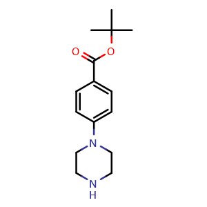 Chemical structure of tert-Butyl 4-Piperazinobenzoate , CAS 187669-28-9, AChemBlock U138535