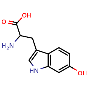 Chemical structure of 6-Hydroxy-DL-tryptophan , CAS 18749-30-9, AChemBlock U138537