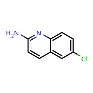 Chemical structure of 2-Amino-6-chloroquinoline , CAS 18672-02-1, AChemBlock U138548