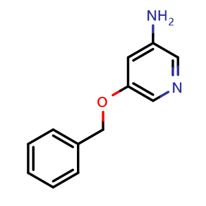 Chemical structure of 3-Amino-5-(benzyloxy)pyridine , CAS 186593-25-9, AChemBlock U138549