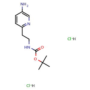 Chemical structure of 5-Amino-2-[2-(Boc-amino)ethyl]pyridine dihydrochloride , CAS 1864059-39-1, AChemBlock U138560