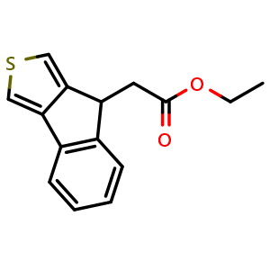 Chemical structure of Ethyl 2-(8H-Indeno[1,2-c]thiophen-8-yl)acetate , CAS 1864053-11-1, AChemBlock U138562