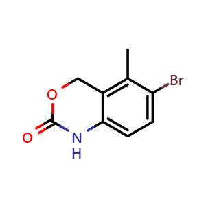 Chemical structure of 6-Bromo-5-methyl-1H-benzo[d][1,3]oxazin-2(4H)-one , CAS 186267-76-5, AChemBlock U138569