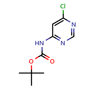 Chemical structure of tert-Butyl 6-chloropyrimidin-4- ylcarbamate , CAS 1849595-31-8, AChemBlock U138583