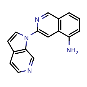 Chemical structure of 5-Amino-3-(pyrrolo[2,3-c]pyridin-1-yl)isoquinoline , CAS 1841079-88-6, AChemBlock U138600