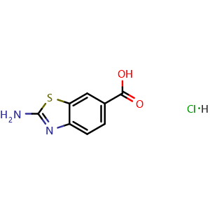Chemical structure of 2-Aminobenzothiazole-6-carboxylic acid hydrochloride , CAS 18330-76-2, AChemBlock U138608