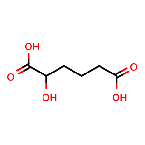 Chemical structure of 2-Hydroxyhexanedioic acid , CAS 18294-85-4, AChemBlock U138610