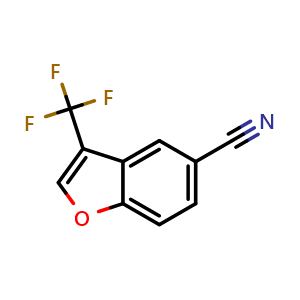 Chemical structure of 3-(Trifluoromethyl)benzofuran-5-carbonitrile , CAS 1823954-84-2, AChemBlock U138627