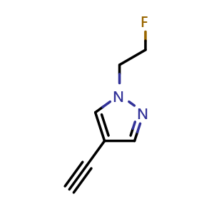 Chemical structure of 4-Ethynyl-1-(2-fluoroethyl)-1H-pyrazole , CAS 1823843-56-6, AChemBlock U138635