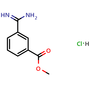 Chemical structure of Methyl 3-Carbamimidoylbenzoate hydrochloride , CAS 18219-39-1, AChemBlock U138657