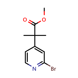 Chemical structure of Methyl 2-(2-Bromo-4-pyridyl)-2-methylpropanoate , CAS 1820664-99-0, AChemBlock U138667