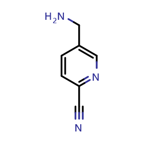 Chemical structure of 5-(Aminomethyl)-2-pyridinecarbonitrile , CAS 181130-14-3, AChemBlock U138680