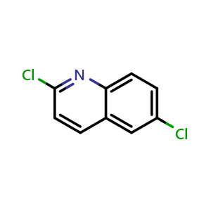 Chemical structure of 2,6-Dichloroquinoline , CAS 1810-72-6, AChemBlock U138682