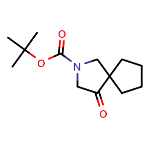 Chemical structure of tert-butyl 4-oxo-2-azaspiro[4.4]nonane-2-carboxylate , CAS 1810076-94-8, AChemBlock U138684