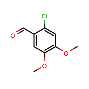 Chemical structure of 2-Chloro-4,5-dimethoxybenzaldehyde , CAS 18093-05-5, AChemBlock U138688