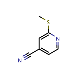 Chemical structure of 2-(methylthio)isonicotinonitrile , CAS 180790-90-3, AChemBlock U138699