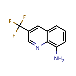 Chemical structure of 8-Amino-3-(trifluoromethyl)quinoline , CAS 1807542-87-5, AChemBlock U138702