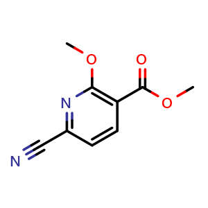 Chemical structure of Methyl 6-Cyano-2-methoxynicotinate , CAS 1806326-25-9, AChemBlock U138710