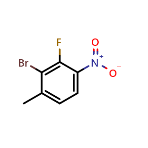 Chemical structure of 2-Bromo-3-fluoro-1-methyl-4-nitrobenzene , CAS 1805938-96-8, AChemBlock U138712