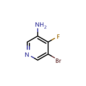 Chemical structure of 5-bromo-4-fluoro-pyridin-3-amine , CAS 1805614-47-4, AChemBlock U138713