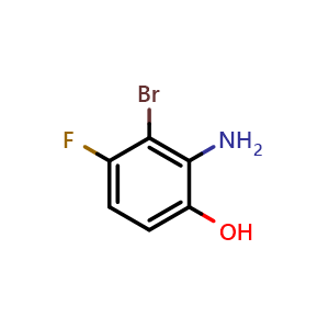 Chemical structure of 2-Amino-3-bromo-4-fluorophenol , CAS 1805533-08-7, AChemBlock U138715
