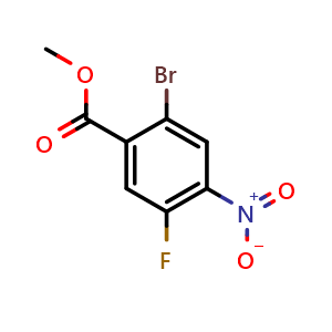 Chemical structure of Methyl 2-Bromo-5-fluoro-4-nitrobenzoate , CAS 1805503-91-6, AChemBlock U138716