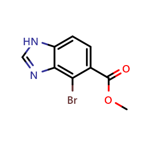 Chemical structure of Methyl 4-Bromobenzimidazole-5-carboxylate , CAS 1803895-46-6, AChemBlock U138724
