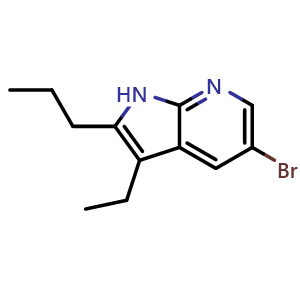Chemical structure of 5-bromo-3-ethyl-2-propyl-1H-pyrrolo[2,3-b]pyridine , CAS 1802884-86-1, AChemBlock U138732