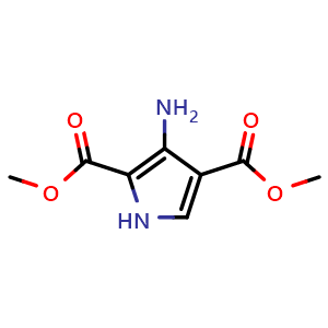 Chemical structure of Dimethyl 3-Aminopyrrole-2,4-dicarboxylate , CAS 180059-04-5, AChemBlock U138742