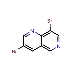Chemical structure of 3,8-Dibromo-1,6-naphthyridine , CAS 17965-75-2, AChemBlock U138751