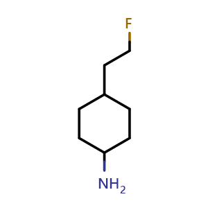 Chemical structure of 4-(2-Fluoroethyl)cyclohexanamine , CAS 1785079-90-4, AChemBlock U138772