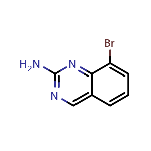 Chemical structure of 2-Amino-8-bromoquinazoline , CAS 1780759-87-6, AChemBlock U138796