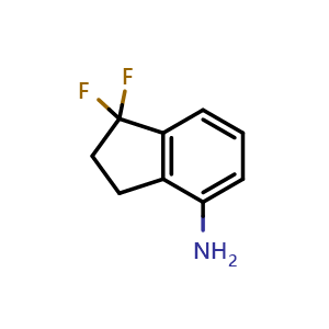 Chemical structure of 4-Amino-1,1-difluoro-2,3-dihydro-1H-indene , CAS 1780559-04-7, AChemBlock U138797