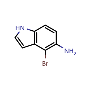 Chemical structure of 5-Amino-4-bromo-1H-indole , CAS 176713-32-9, AChemBlock U138811